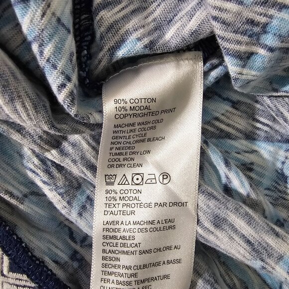 Tommy Bahama Blue Tropical Hibiscus Floral Print Embroidered Tunic Top S/P - Picture 4 of 6